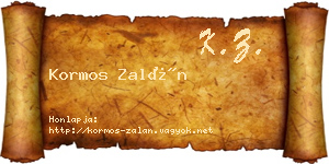 Kormos Zalán névjegykártya